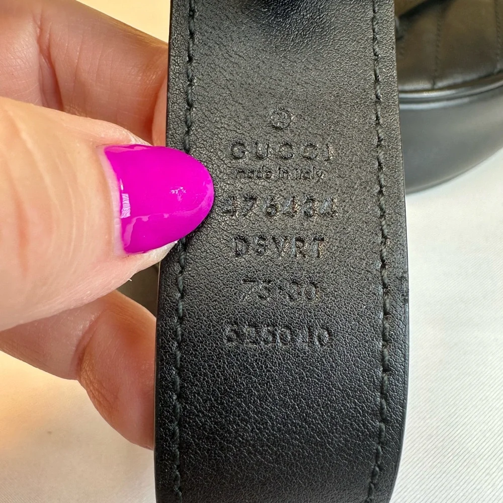 EUC! Gucci Black Quilted Leather GG Marmont Belt Bag with Gold Hardware - Picture 8 of 16